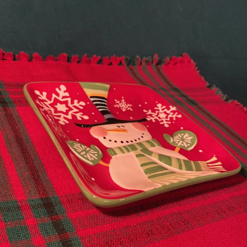 Pier 1 Imports Whimsical China Snowman Plate